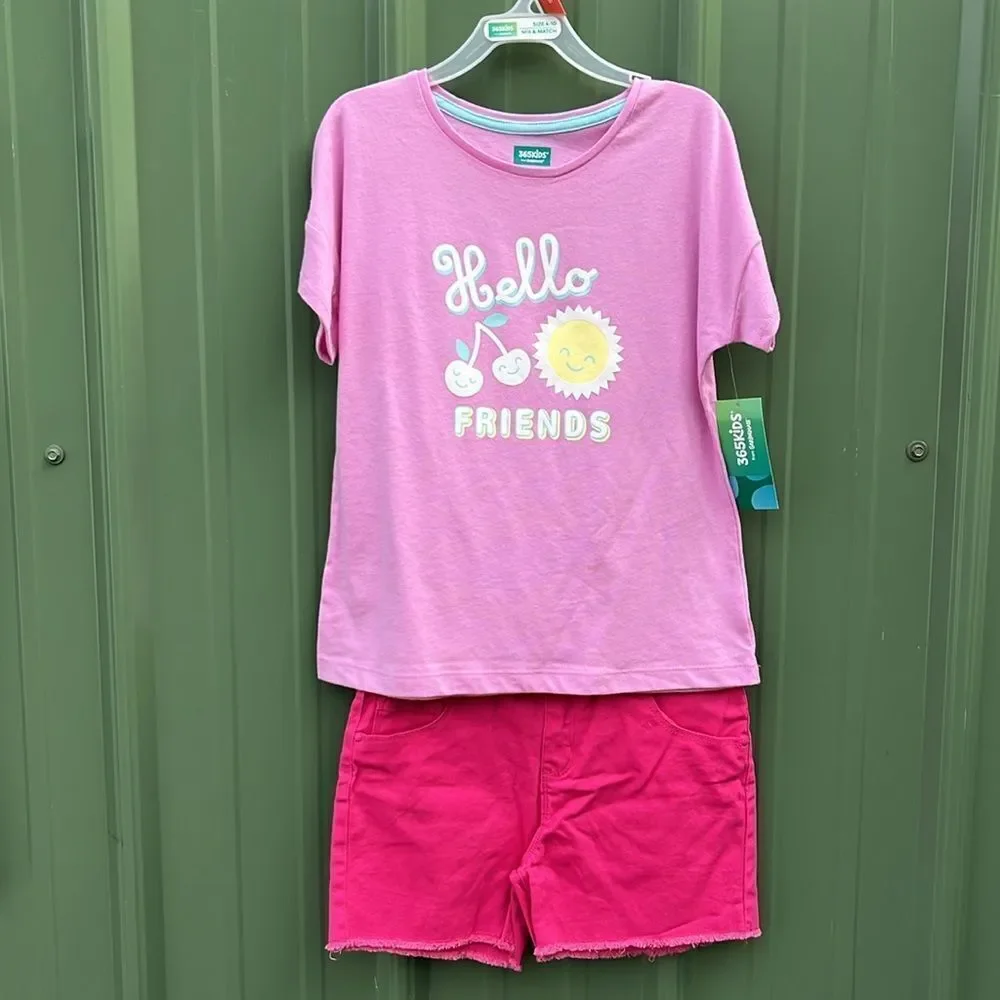 Girls T-Shirts Shorts & Denim Rompers 8-Piece Summer Bundle Size M